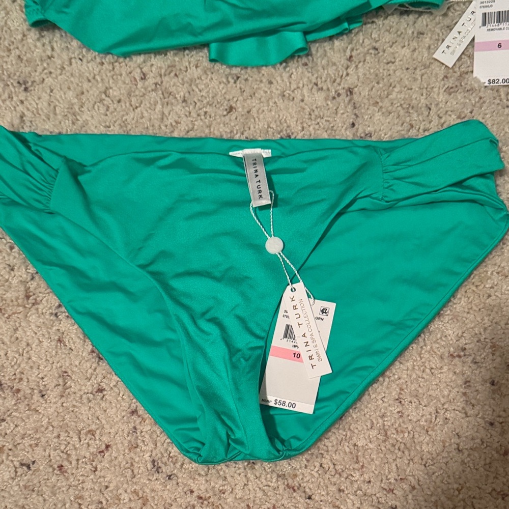 NWT Trina Turk Vibrant Green Bikini Bottom